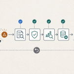 An unstable prototype passes through evaluation and safety checkpoints into a stable modular workflow, with a rollback path below.