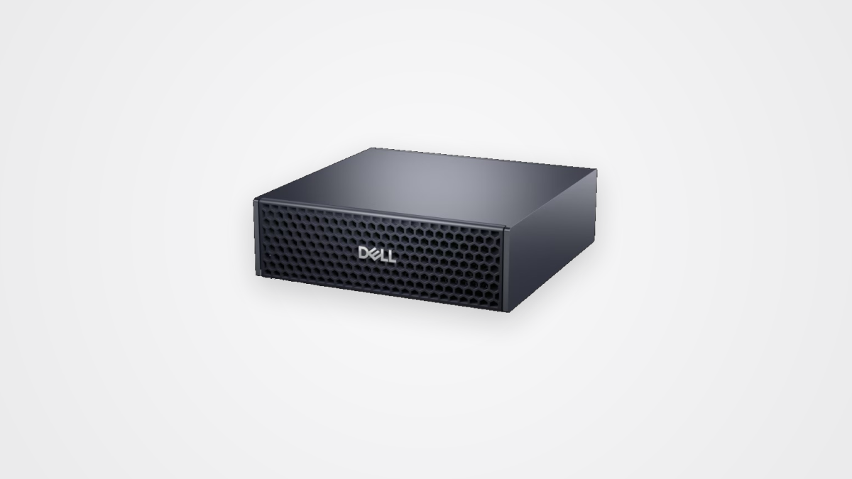 Dell Pro Max with GB10 compact AI workstation viewed from the front-left.
