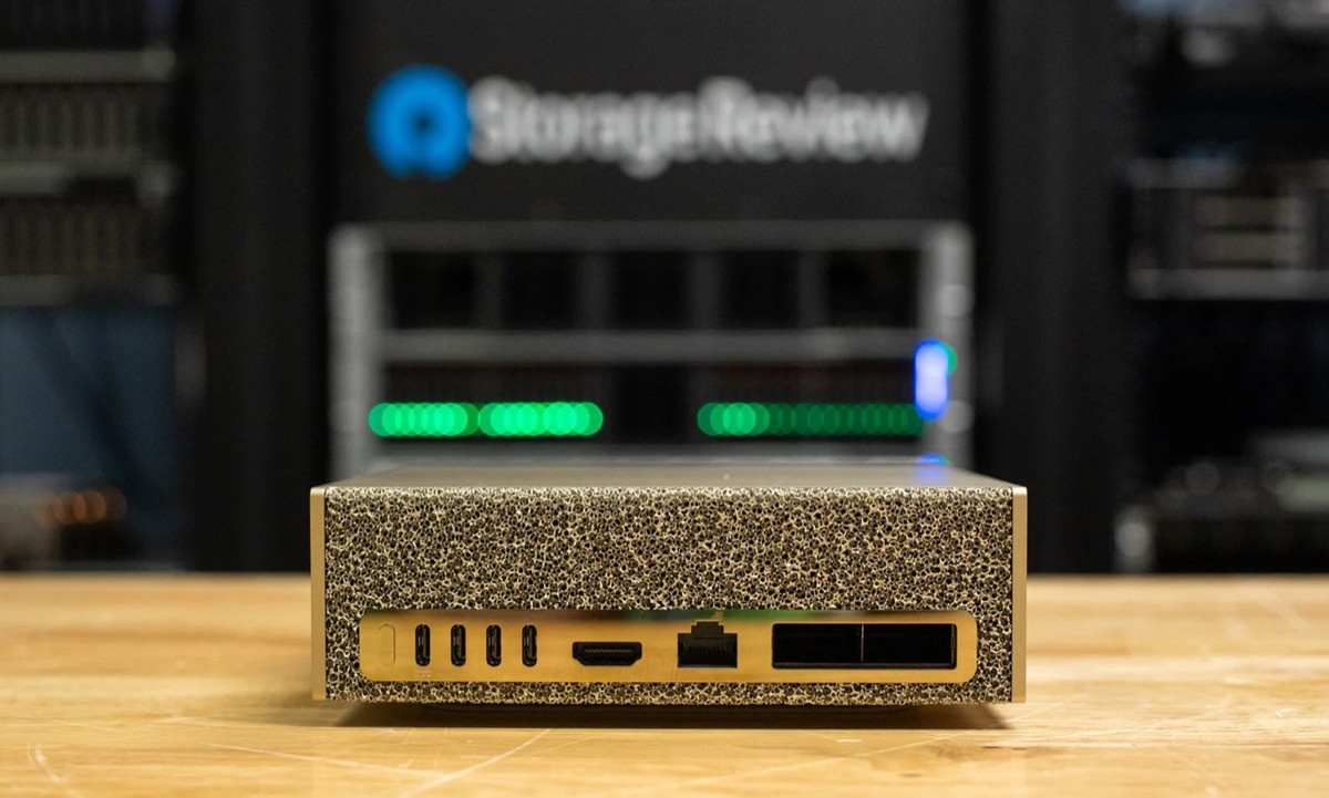 Rear ports of NVIDIA DGX Spark including USB-C, HDMI, Ethernet and ConnectX.