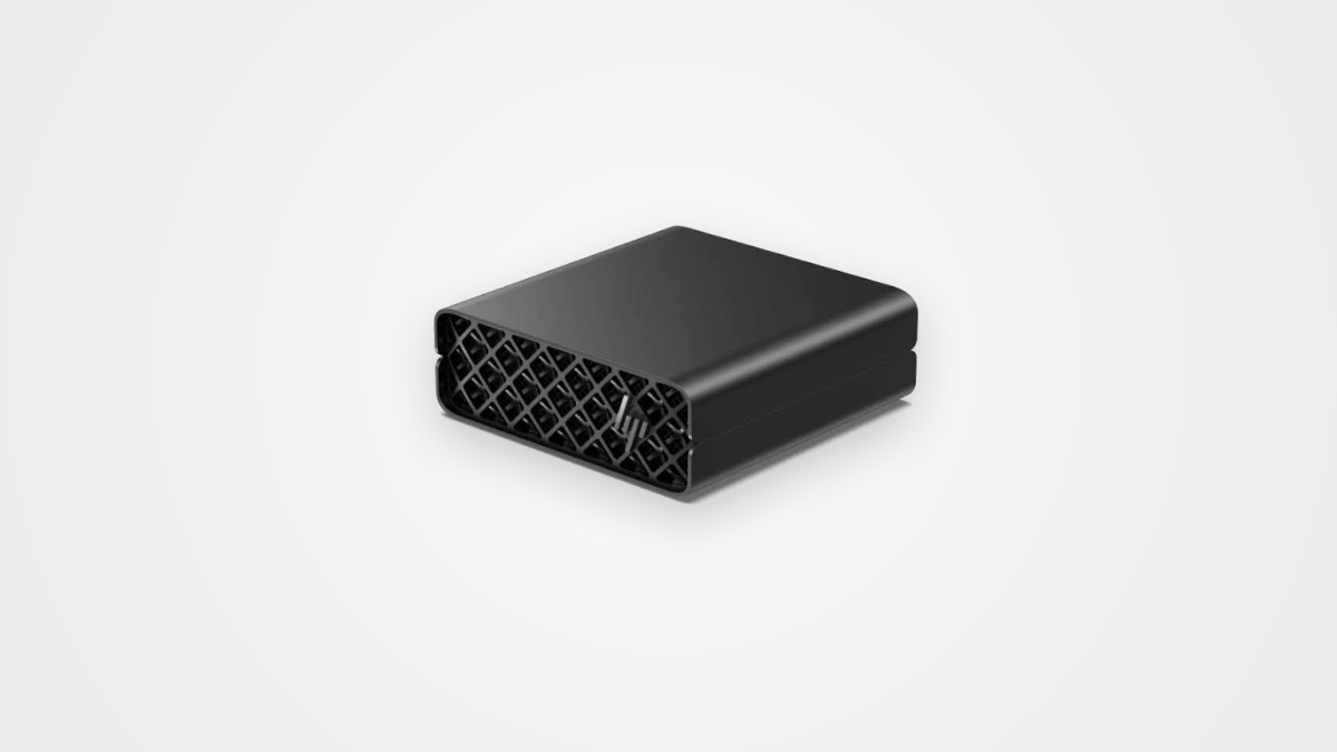 HP ZGX Nano compact AI station viewed from the front.