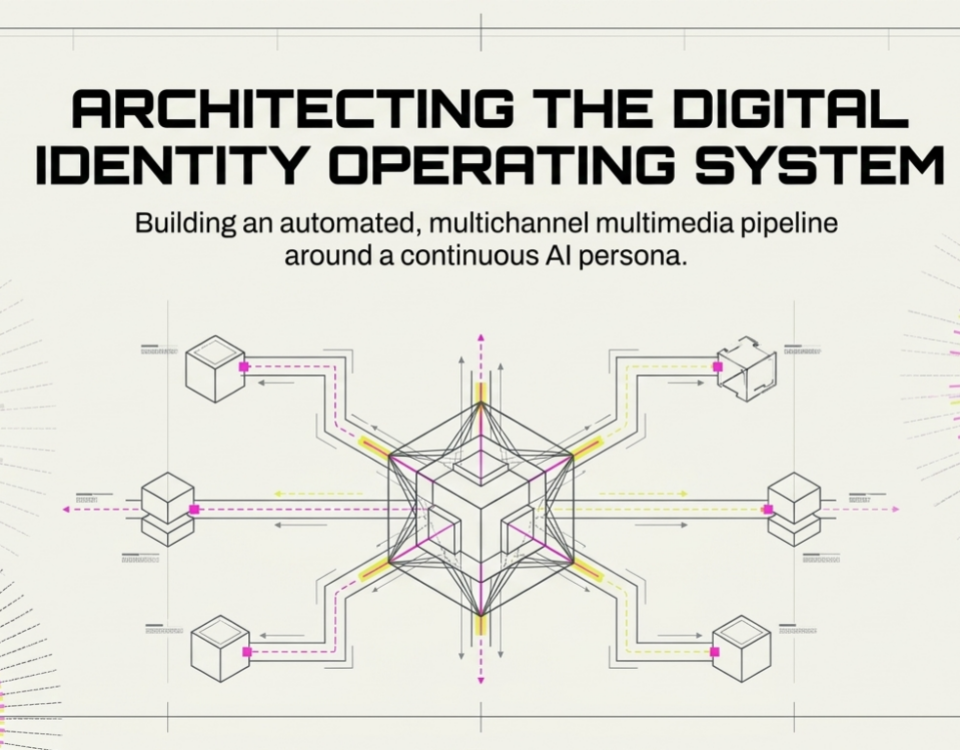 Cover diagram connecting a digital identity with an automated multichannel production system.