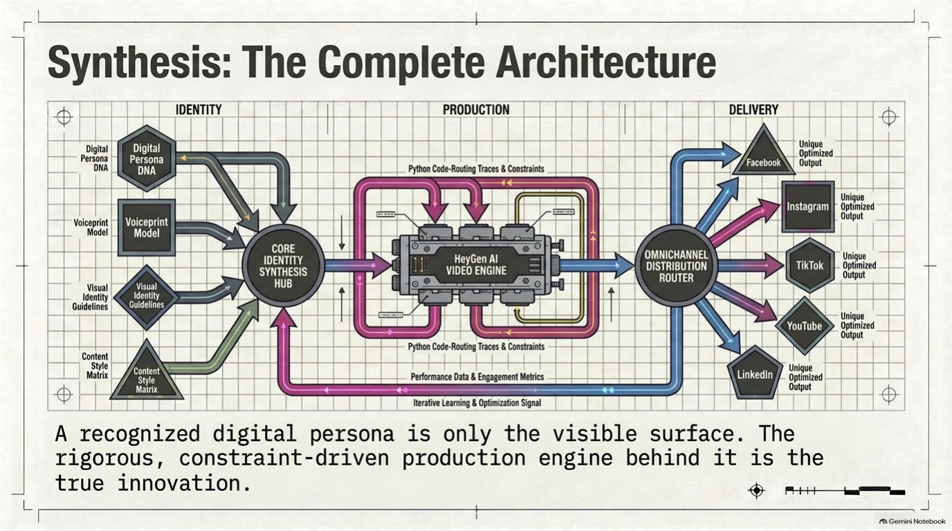 Identity, media production and distribution form a feedback-connected system.
